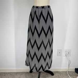 Vintage Y2K Sheer Polka Dot Maxi Skirt Womens Large Slit Chiffon Festival Rave